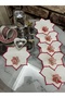 Star Shaped Colorful Embroidered Stain Resistant Fabric Presentation Napkin with Lotus Flower Brooch, Cocktail Napkin, Coffee Napkin, Coaster 6 Pieces - 4