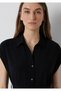 Women's Black Woven Mini Dress Black Dress - 6
