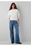 Women's Ecru Round Neck Basic Sweatshirt Pristine Sweatshirt - 3