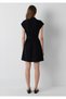 Women's Black Woven Mini Dress Black Dress - 5