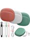 3 Pcs Silicone Headphone Organizer and Cable Ties,Reusable Fastening Cord Straps,Data Cable Storage Case,Mini Key Box,Soft Accessories Kit