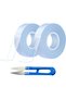 Curtain Rod Tape,Clear Drapery Ring Smooth Tape,Quiet Shower Curtain Ring Tape,2 Rolls,1.5 cm x 6 meters