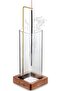 Incense Holder for Sticks,Anti-Ash Flying Removable Ash Catcher,Modern Walnut and Brass Incense Burner