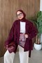 Styl Buttoned Half Trench Burgundy