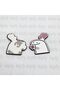 Cute Meme Character Metal Sticker with Pink Hearts - 3