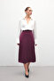 Midi Length Satin Skirt - 4