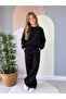 Girls' Glittery Black Tracksuit Set