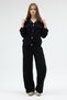 Pocket Detailed Snap Button Chenille Denim Fabric Stylish Top and Bottom Set