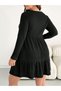 Rochie mini, neagră - 1XL - 3