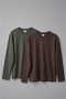 Men's Crew Neck Long Sleeve Basic T-Shirt Set of 2