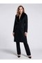 Women's Fur Collar Single Button Wool Blend Long Coat - 3