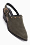Tima Genuine Leather Khaki Heeled Women's Sandals