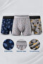 Men's Boxer 3 Pieces Mixed Color and Pattern Cotton Flexible Waist Comfortable Men's Boxer Underwear - 3