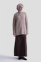 Hair Braid Patterned Sweater 25Kd6002 Ecru - Mink