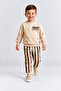 Boy's Great New Day Printed Sweatshirt and Striped Sweatpants 2-Piece Set Ak124