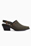 Tima Genuine Leather Khaki Heeled Women's Sandals - 2