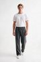 Men's 3 Thread Cotton Sweatpants with Fleece Inside, Straight Leg, Winter - 4