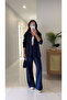 Noris Navy Blue Knit Detailed Knitwear Pants Set