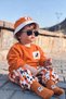 Skateboarder Dog Printed Hat and Socks Boys' 4-Piece Set - Orange - 2