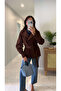 Golle Kahve Reklan Sleeve Suede Belted Jacket - 2