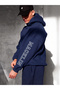 Unisex Women's and Men's Oversized 3-Yarn Hooded Sweatshirt and Baggy Sweatpants with Printed Sleeves and Legs - 4