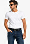 Men's genuine leather 4.5 cm classic and denim belt with metal buckle black - 2