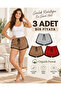 |   Super 3-Piece Shorts with Side Stripes and Black Piping (Melange Grey, Tan Beige, Brick Red)
