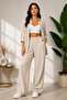 Sofya linen shirt and pants set - long sleeve - cream - 2