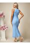 Rochie maxi, albastră - XXL - 4