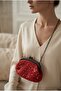 Crochet Knitted Red Small Sequin Bag - 4