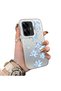 Realme C55 Compatible Acrylic Hard Back Panel with Silicone Edges Blue Flower Printed Phone Case