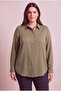 Tensel Plus Size Shirt Khaki
