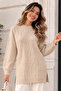 Patterned Knitwear Sweater K6059 Camel - 3