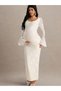 Rochie maxi, bej - XL