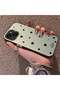 iPhone 15 Compatible Edge Striped Black Star Pattern Protective Case Acrylic Hard Back Silicone Edge - 4