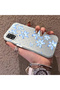 Samsung Galaxy A31 Compatible Acrylic Hard Back Panel with Silicone Edges Blue Flower Printed Phone Case - 3