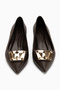 Juliet Brown Buckle Short Heeled Women's Shoes - 5
