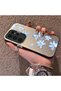 Samsung Galaxy S23 Ultra Compatible Acrylic Hard Back Panel with Silicone Edges Blue Flower Print Phone Case - 3