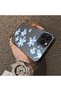 iPhone 11 Pro Compatible Acrylic Hard Back Panel Silicone Edged Blue Flower Printed Phone Case - 4