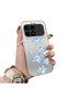 Xiaomi Redmi K90 5g Compatible Acrylic Hard Back Panel with Silicone Edges Blue Flower Print Phone Case