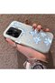 Realme C55 Compatible Acrylic Hard Back Panel with Silicone Edges Blue Flower Printed Phone Case - 3