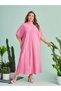 Rochie maxi, roz - 1XL