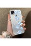 Oppo A15/A15S Compatible Acrylic Hard Back Panel with Silicone Edges Blue Flower Printed Phone Case - 2