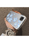 Realme C11 2021 Compatible Acrylic Hard Back Panel with Silicone Edges Blue Flower Printed Phone Case - 4