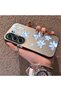 Blue Flower Printed Phone Case for Tecno Camon 40 Pro 5g(Cm7) Compatible Acrylic Hard Back Panel with Silicone Edges - 3