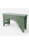 Green Rectangular Console Table Made of Solid Natural Wood, Stylish Design Entrance and Decorative Table-150Cm - 6