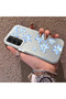 Samsung Galaxy A25 Compatible Acrylic Hard Back Panel Silicone Edged Blue Flower Printed Phone Case - 3