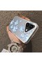 iPhone 17 Compatible Acrylic Hard Back Panel with Silicone Edges Blue Flower Printed Phone Case - 4