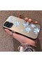 Samsung Galaxy A12/M12 Compatible Acrylic Hard Back Panel with Silicone Edges Blue Flower Printed Phone Case - 3