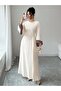 Rochie maxi, crem - L - 3
